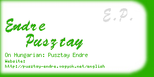 endre pusztay business card